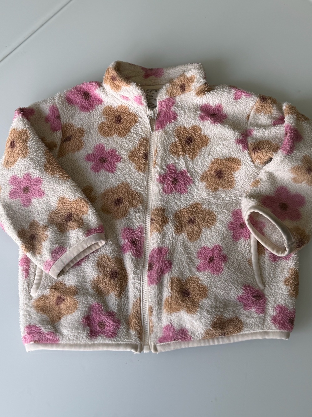 Uniqlo Fuzzy Zip-Up Fleece- Floral Print